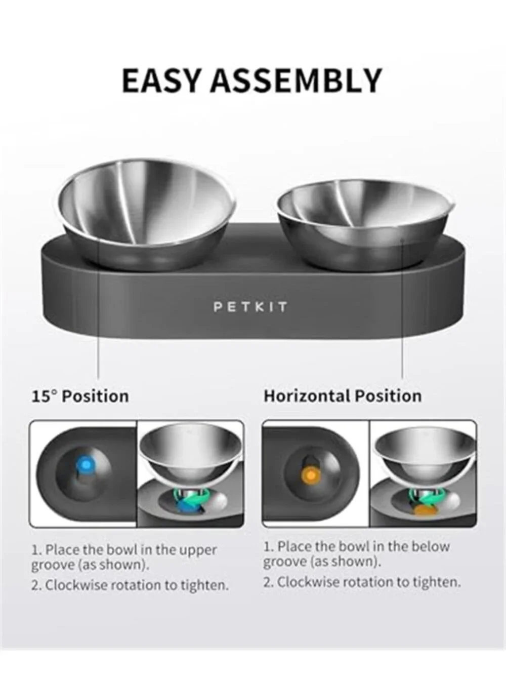 Stainless Steel Elevated Cat Bowls&Dog Bowls,Raised Cat Food and